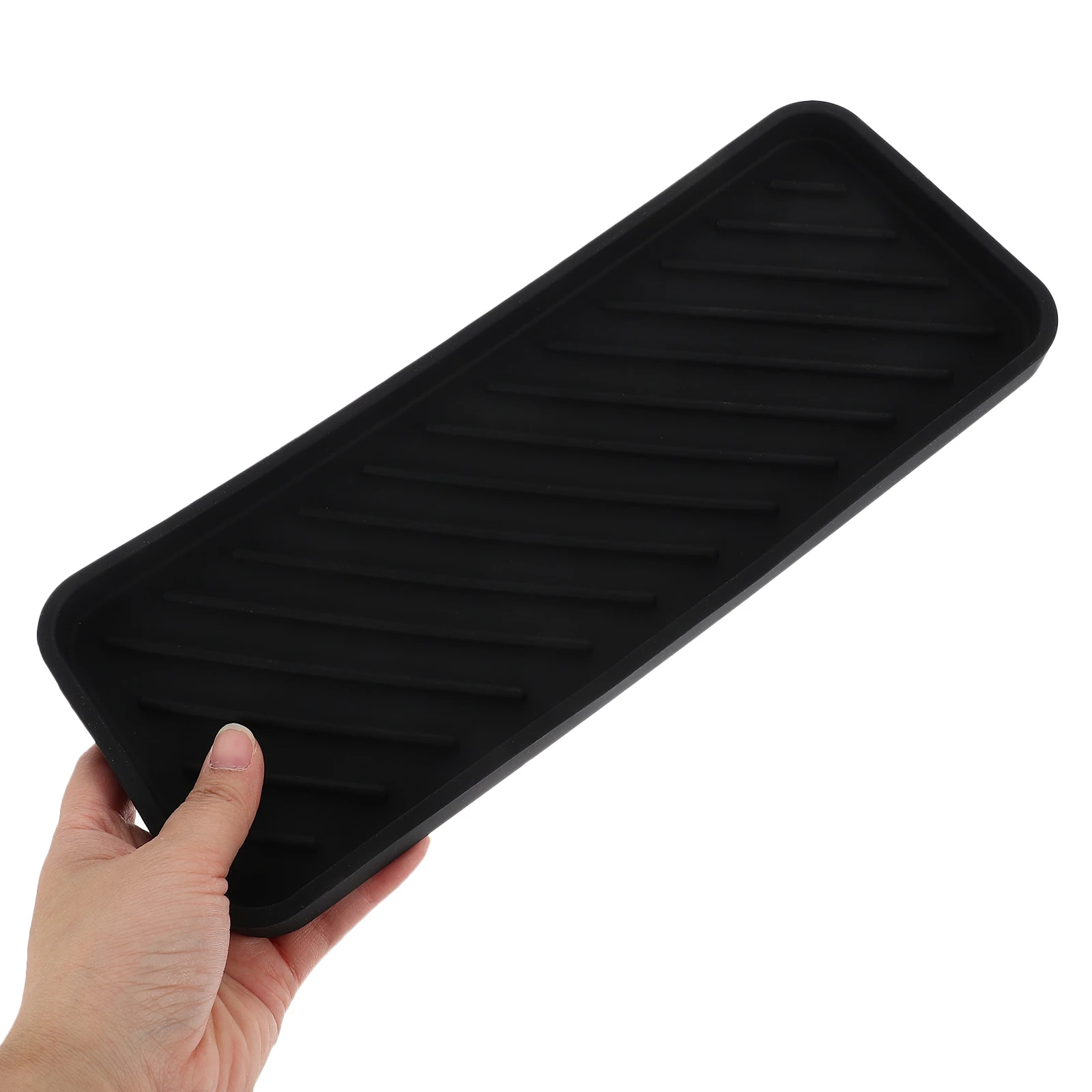 

2Pcs Silicone Soap Dish Black Bathroom Tray St Multifunctional Holder AntiSlip Design For Bar Soap Sponge Storage