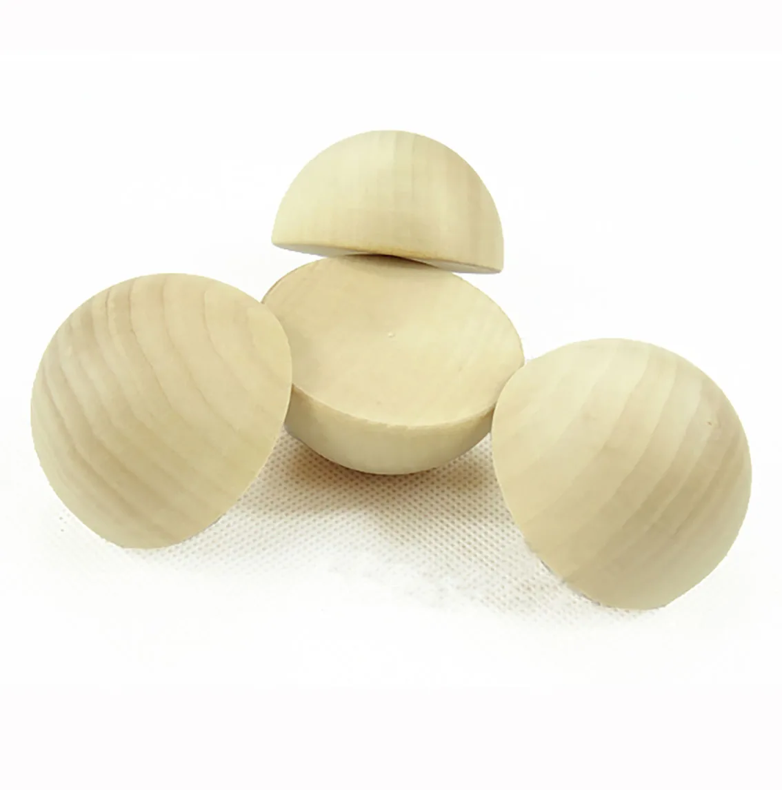 Half Wood Balls Bead 10/12/15/18/20- 90mm Natural Color Half Round Wooden Beads Manual DIY Ball Jewelry Carving Beads