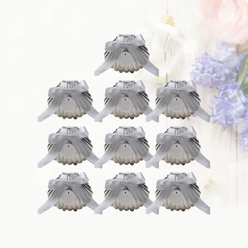 

10pcs Creative Wedding Candy Box Delicate Shell Shaped Candy Case Plastic Candy Wrapping Box Compact Shell Shaped Sugar Box