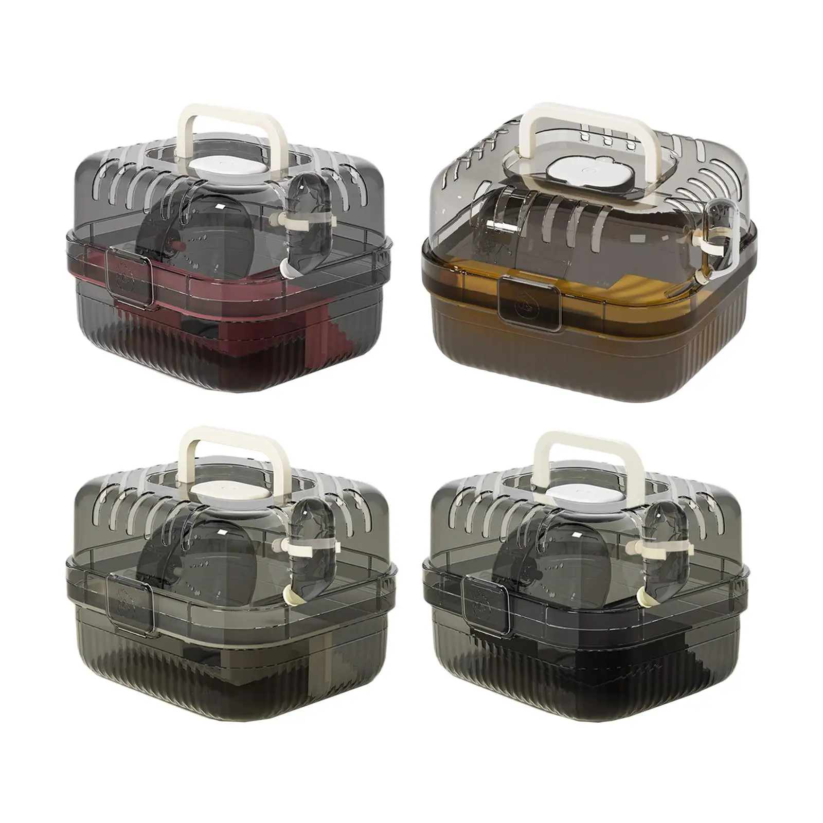 قفص هامستر للتهوية قفص الحيوانات الأليفة الصغيرة المحمولة مع زجاجة ماء موئل صادر للأرنب الحيوانات الصغيرة السنجاب الفئران النمس