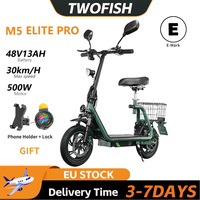 TWOFISH M5PRO-E Electric Scooter (EEC) 500W Motor 48V13Ah Battery 30KM/H 12inch Tire 120KG Load Adult city E-Scooter