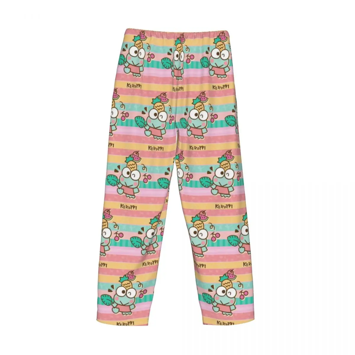 Pantaloni del pigiama Kawaii Keroppi con stampa personalizzata Pantaloni da notte classici per il sonno comico da uomo con tasche