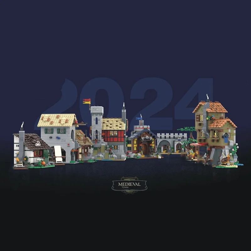 4727 قطعة MOC القرون الوسطى مدينة ساحة أيقونات نموذج اللبنات البناء تجميع هدية الكريسماس لتقوم بها بنفسك لعبة فكرة الإبداعية للأطفال #2
