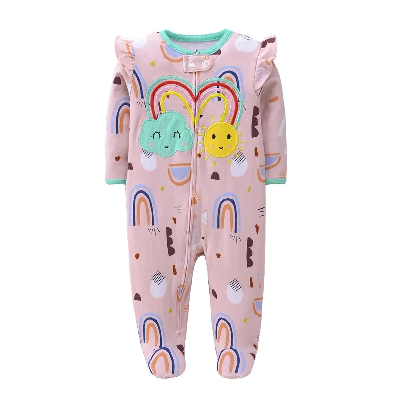 Newborn Infant Baby Boys Romper Spring Autumn Long-Sleeve Cotton Cute Animal Pattern Jumpsuit Toddler Girls Clothes Baby Pajamas