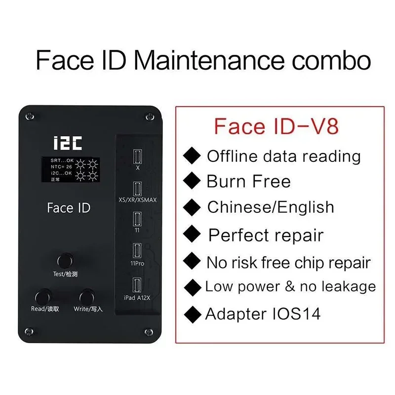 I2C ID IFace-V8 Replace the Dot Matrix Cable For iPhone 12 11 Pro Max XS X Reading Writing Programmer Face ID Repair Tools