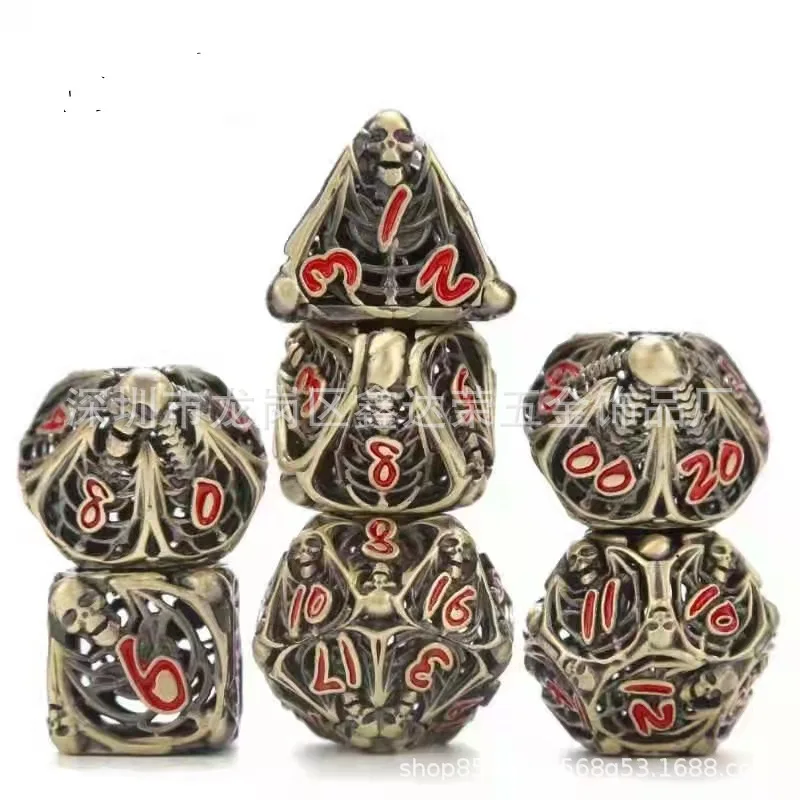 Factory Hot Sale Metal Dice Suit Hollow Dice CSU Lu Board Game Multi-Sided DiceDNDRunning Sieve