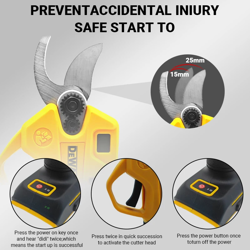 ديوالت فرش 45 مللي متر مقص التقليم الكهربائي لبطارية ديوالت 20 فولت شجرة الفاكهة اللاسلكية بونساي مقص كهربائي #3