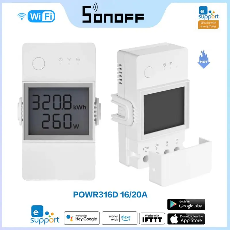 

Sonoff THR316D Wi-Fi Smart Switch 16A Wireless Switch Smart APP Home Automation Modules With Temperature Sensor Humidity Monitor