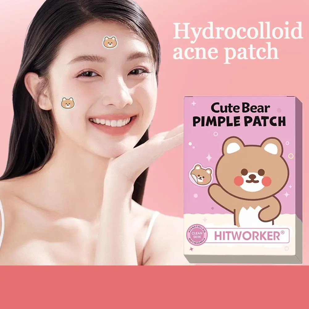 48 قطعة الدب الكرتون الغروانية المائية حب الشباب التصحيح لطيف الحيوان غير مرئية علاج حب الشباب ملصق تنفس معتدل وغير مزعجة #4