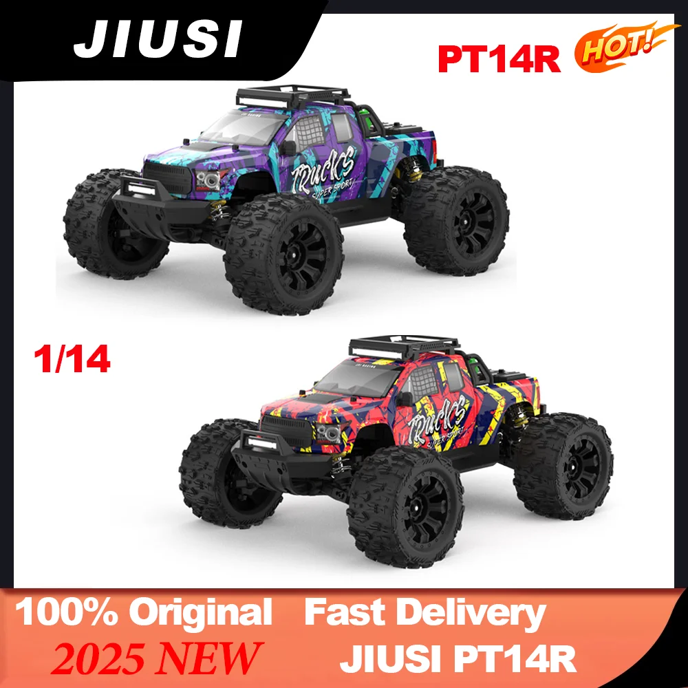 Радиоуправляемый автомобиль JIUSI PT14R 1/14 4WD 80 км/ч Бесщеточный 2,4G Гоночный автомобиль с дистанционным управлением по бездорожью 4x4 3S 2200 мАч Высокоскоростной внедорожный радиоуправляемый грузовик