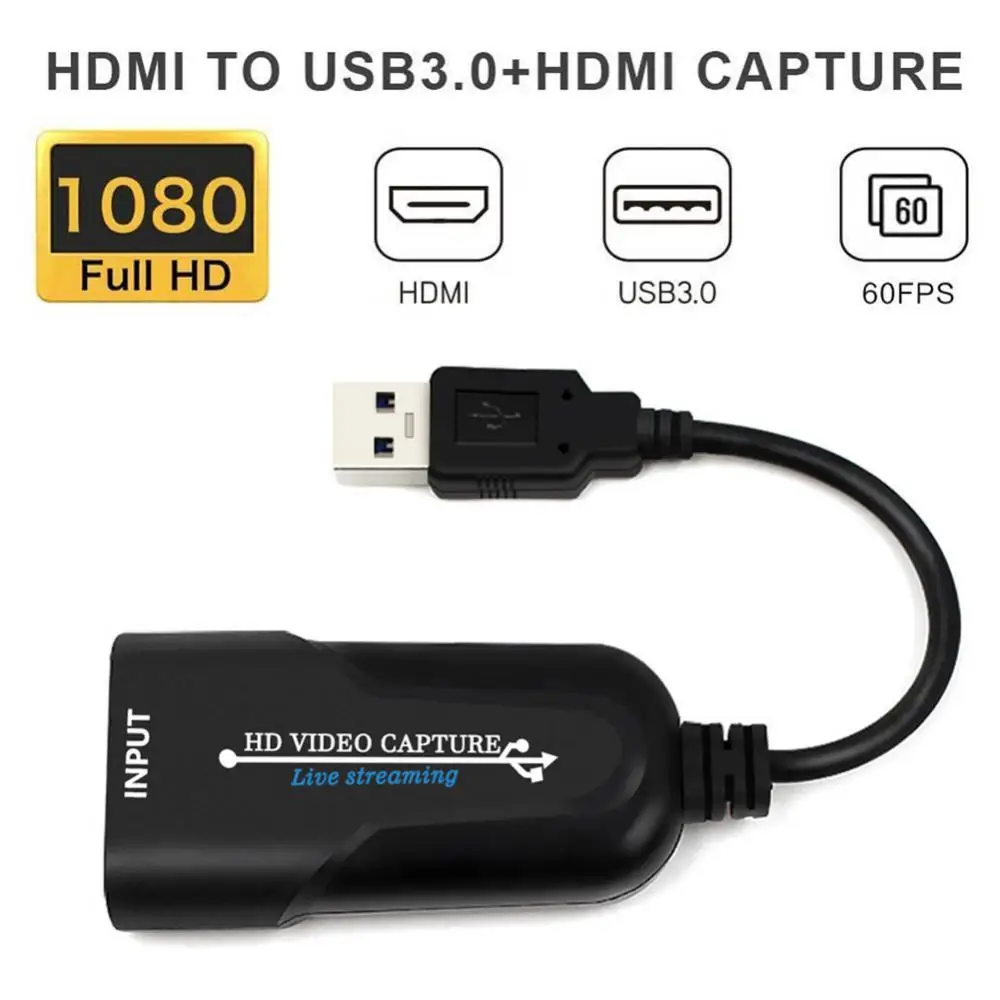 Reliable Streaming Adapter Mini HDMI-compatible Plug And Play 1080p 60hz Usb 2.0 For Live Broadcasts Video Recording