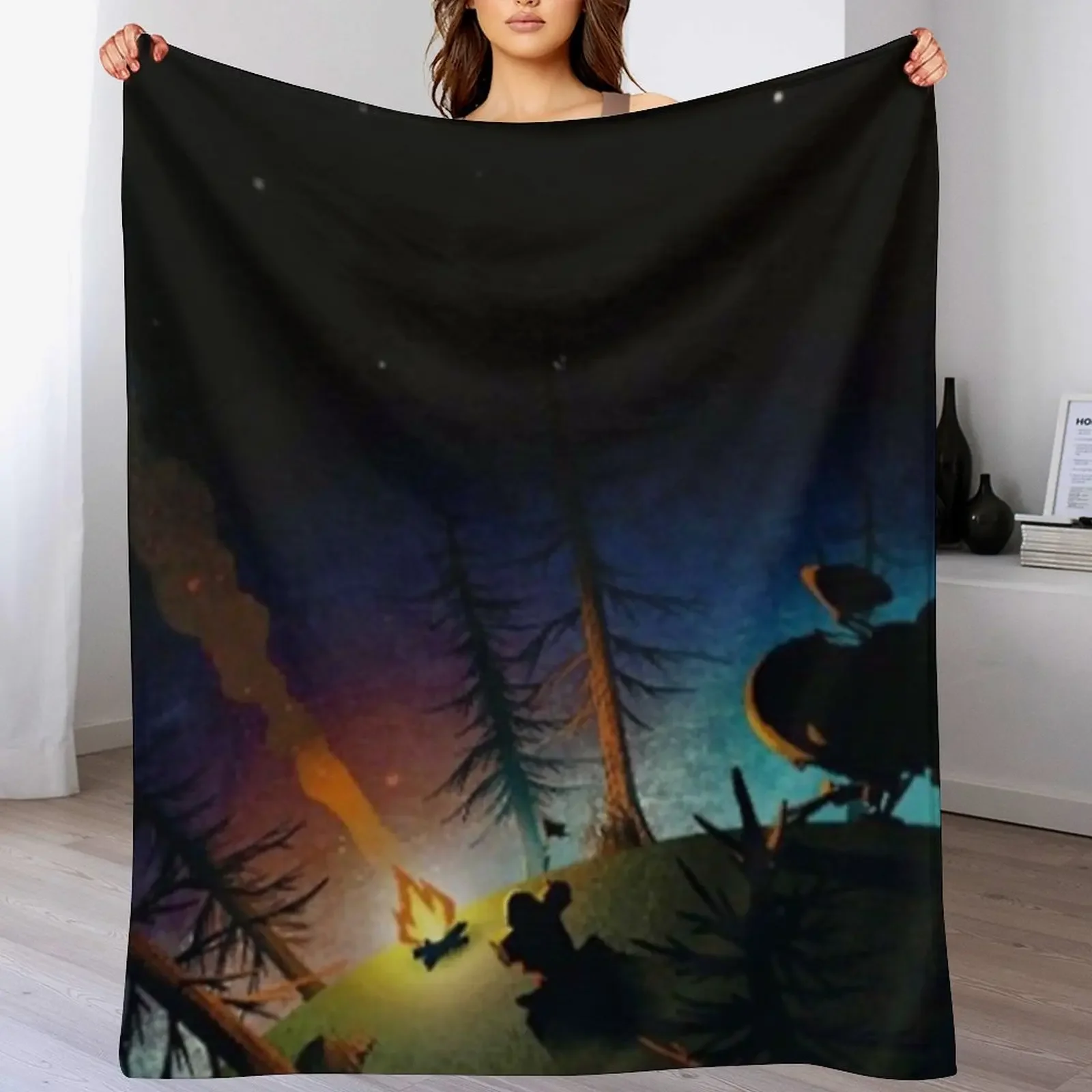 

An Illustration of Outer Wilds Poster Throw Blanket Soft Big Furrys Plaid Soft Plush Plaid Blankets