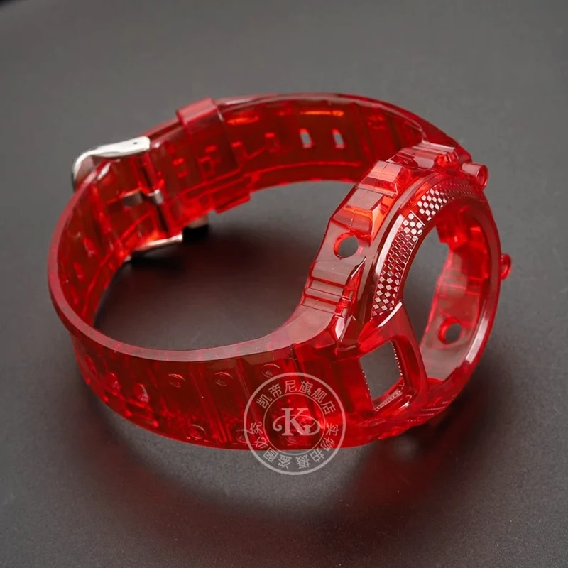 DW 6900 Case + strap for Casio G-Shock DW-6900 Transparent TPU Resin Silicone Bezel Band Men Women Sport Watch Accessories men\'s