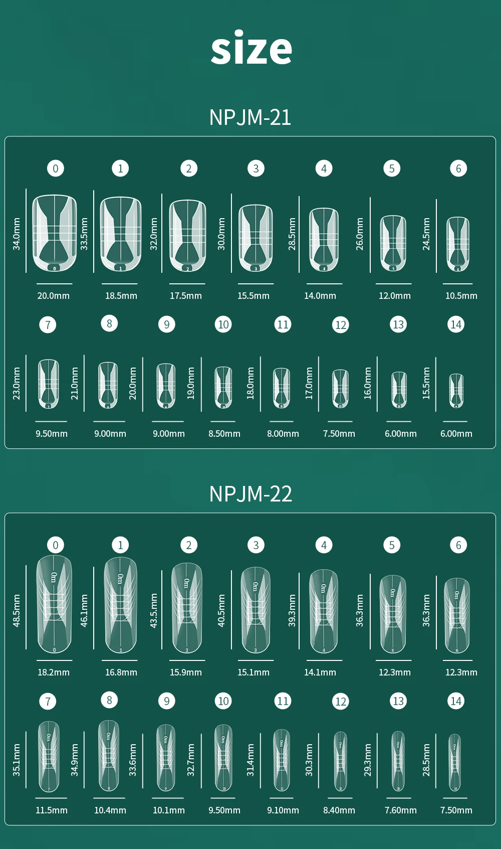 150 Stück Nailpop Dual-Formen Quadratische Sargform Schnellbau-Gel-Form Vollabdeckende Nagelverlängerungsform DIY Nagelkunst Maniküre – Detail 8