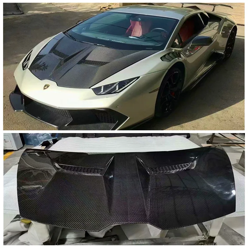 

Real Carbon Fiber Front Splitters Bumper Engine Hood Vent Cover Decorative For Lamborghini Huracan LP610 LP580 2014-2019