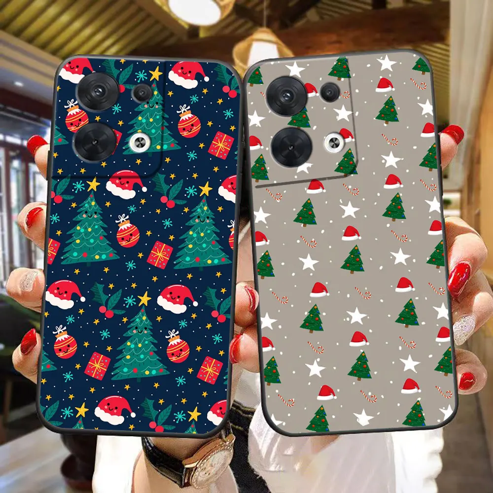 

Merry Christmas Hat Cover Phone Case For OPPO RENO 14 14F 13 13F 12 11 11F 10 8T 8 7Z 7 6 5 5F 4 4F F29 PRO Silicone Case Shell