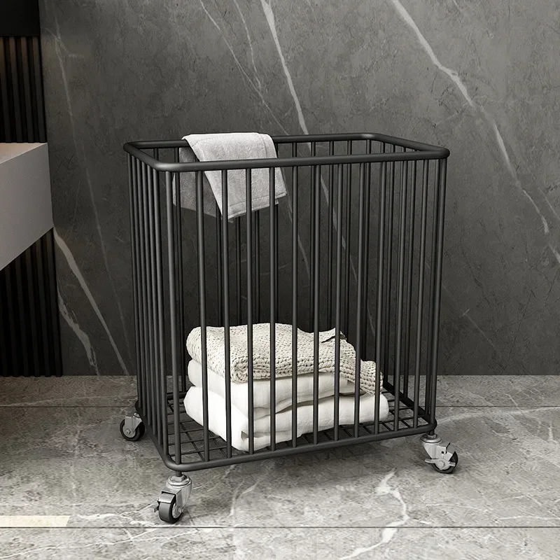 Light Luxury Hotel Metal Laundry Basket Large Iron Children's Storage Basket Home Ins Modern Bathroom Clothes Basket