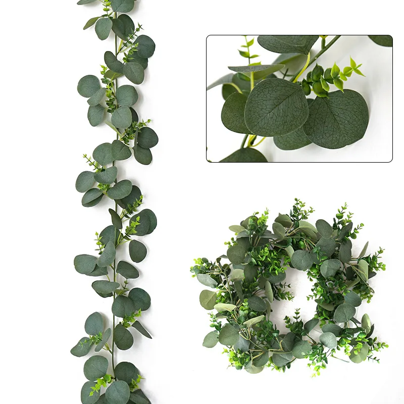 Artificial Eucalyptus Garland Plant Decoration Hanging Greenery Leaves Fake Plants Vine for Wedding Arch Garden Home Decor