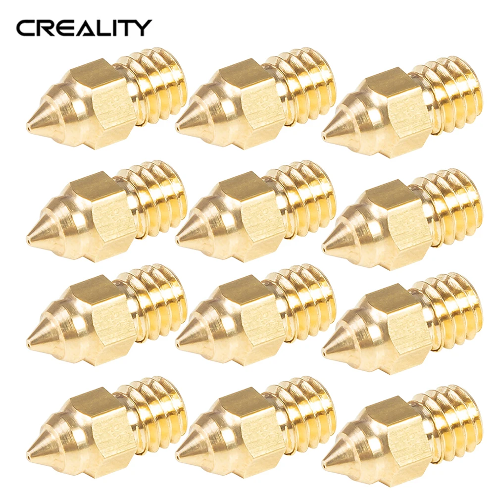 12Pcs Extruder Brass Nozzle MK Thread Printer Head 0.4mm Output Original Creality For CR-6 SE Ender-3 Ender-5 CR-10V3 3D Printer