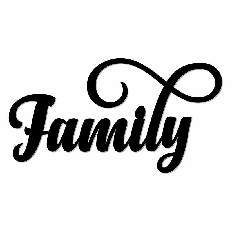 

Family Metal Wall Sign Cursive Decorative Accent Decor Wall Decor Word Sign Home Decor Metal Art Vintage Metal Plate Wall Art