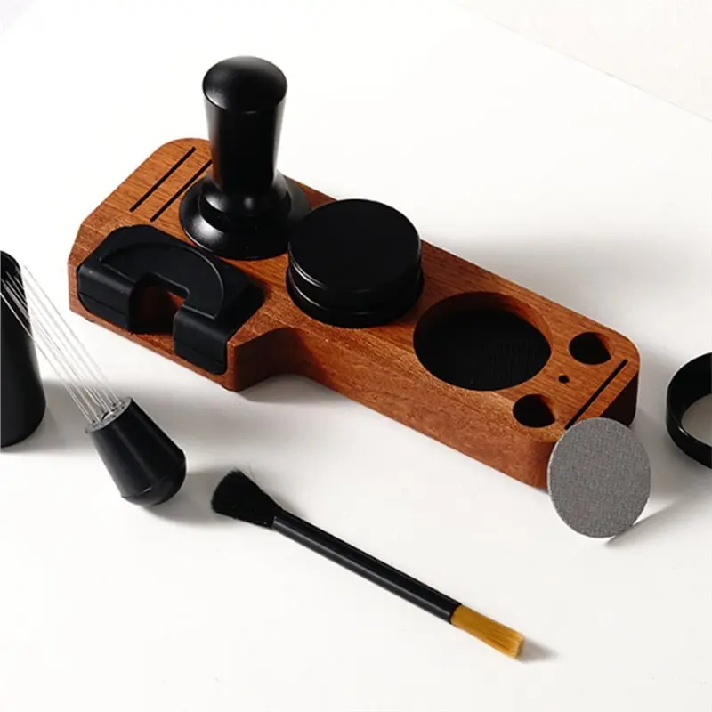 AS63-WDT Tool Coffee Tamper Set With Tamping Station And Dosing Funnel- 7PCS Espresso Accessories Kit