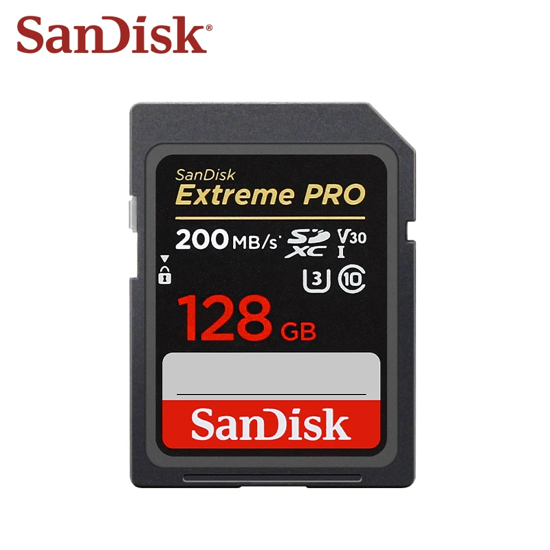 

Оригинальная карта памяти SanDisk Extreme Pro SD 128 ГБ, 64 ГБ, SDXC 256 ГБ, 512 ГБ, V30, скорость чтения 200 МБ/с, SDHC 32 ГБ, карта памяти для камеры