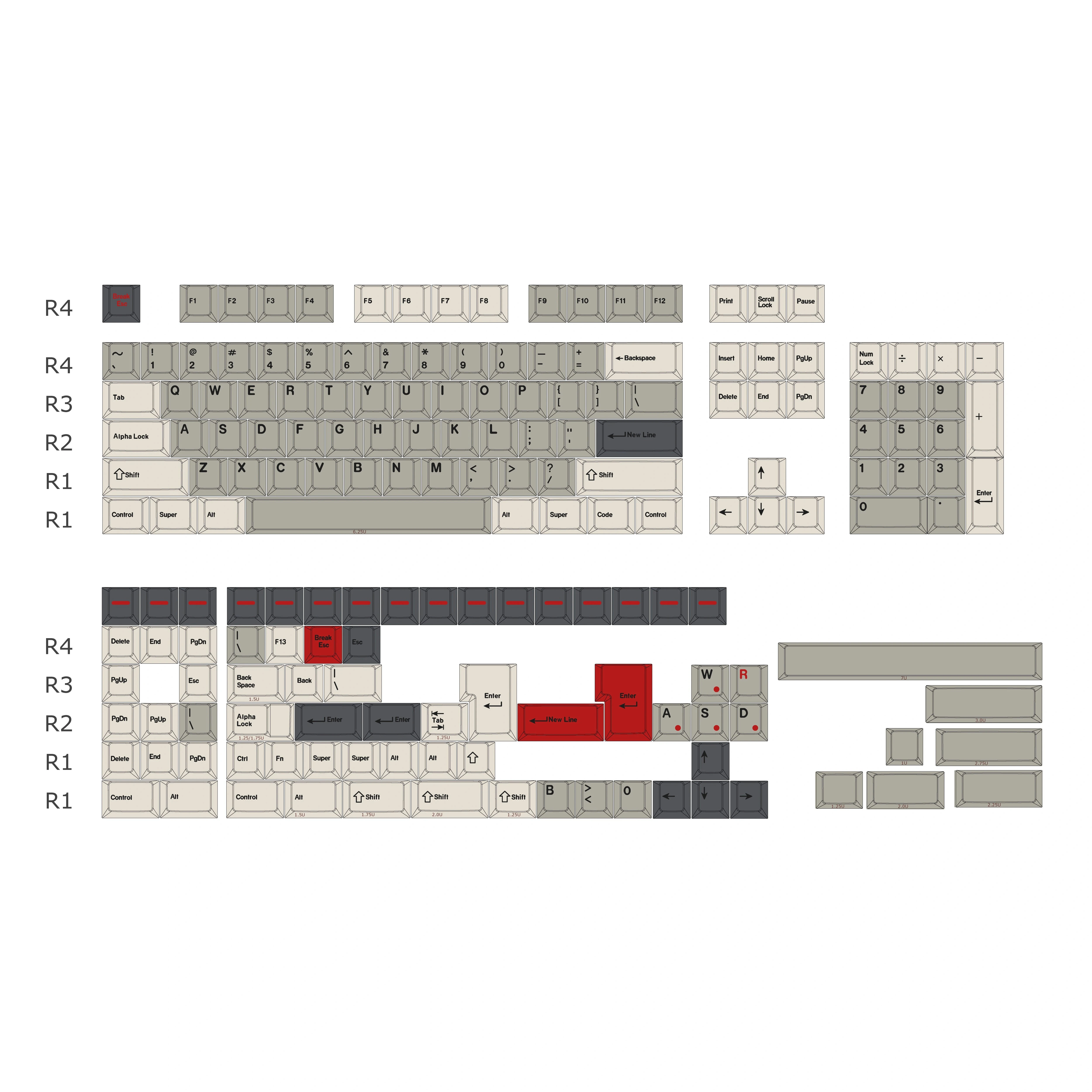 Yv-メカニカルキーボードキーキャップ、チェリープロファイル、赤色光、人間工学に基づいた、ユニバーサル、交換用、アクセサリ、178個