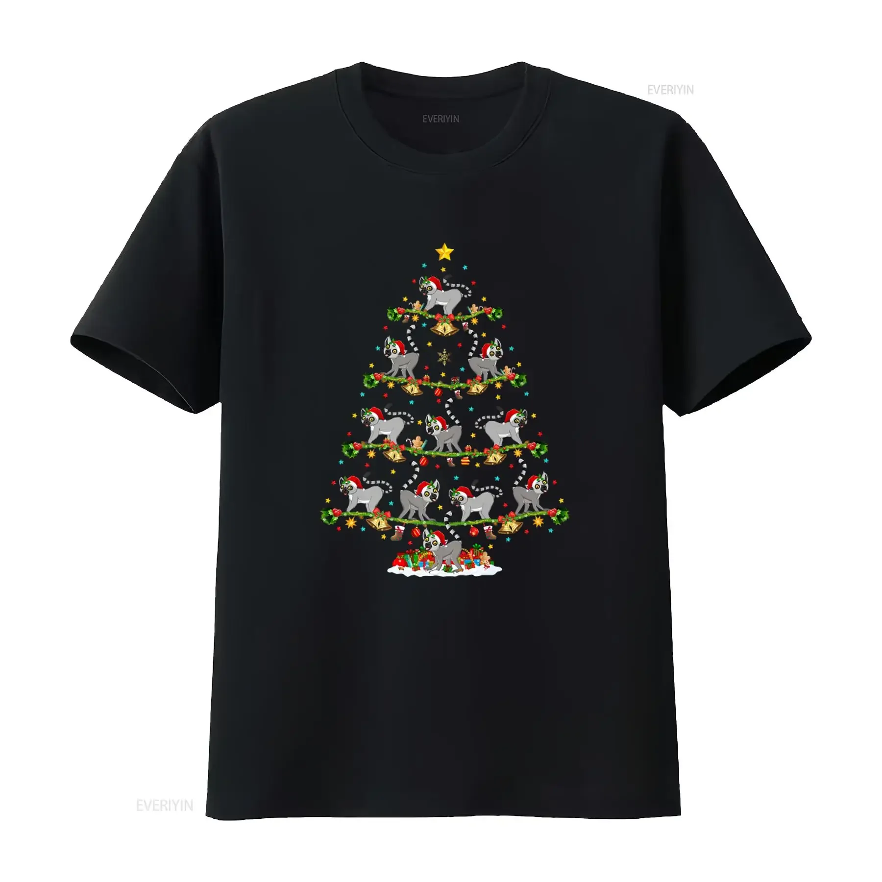 Lemur Lover Xmas Matching Santa Christmas Tree T shirt Festive Holiday Design for Enthusiasts vintage Washed Versatile