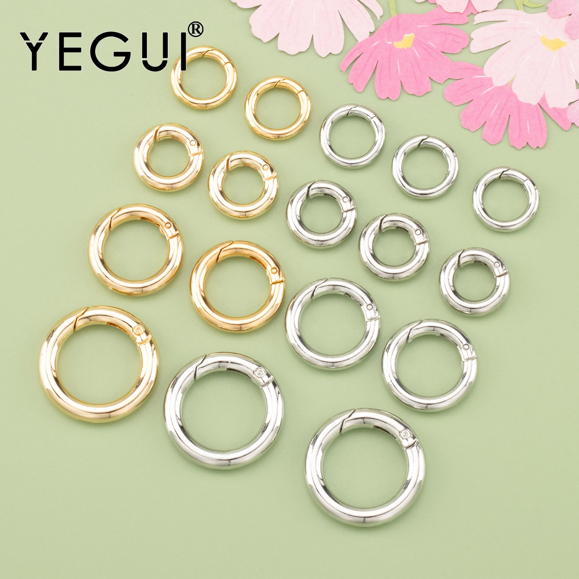 YEGUI M753,jewelry accessories,18k gold plated,0.3 microns,connector,clasps,jewelry making,diy bracelet necklace,10pcs/lot