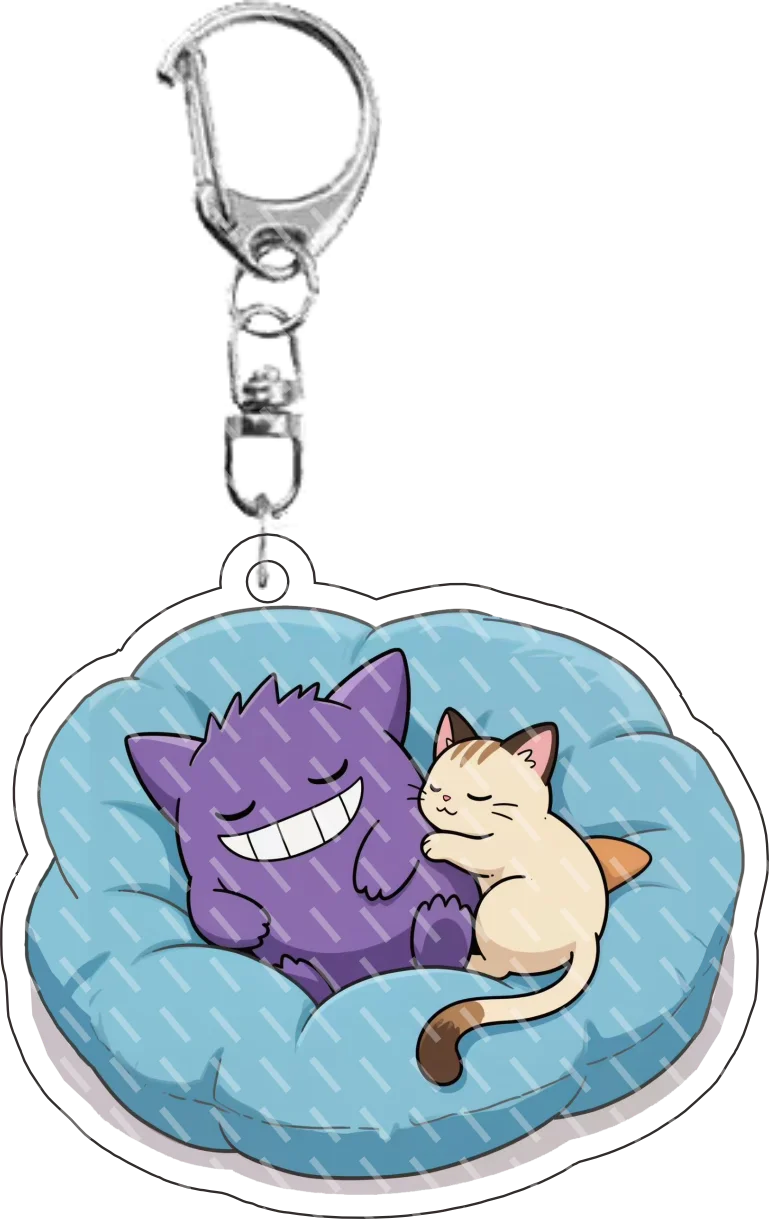 Anime dos desenhos animados gengar voando um avião para jogos de vídeo chamadas meowth snorlax acrílico chaveiro saco de carro pingente presentes 5cm