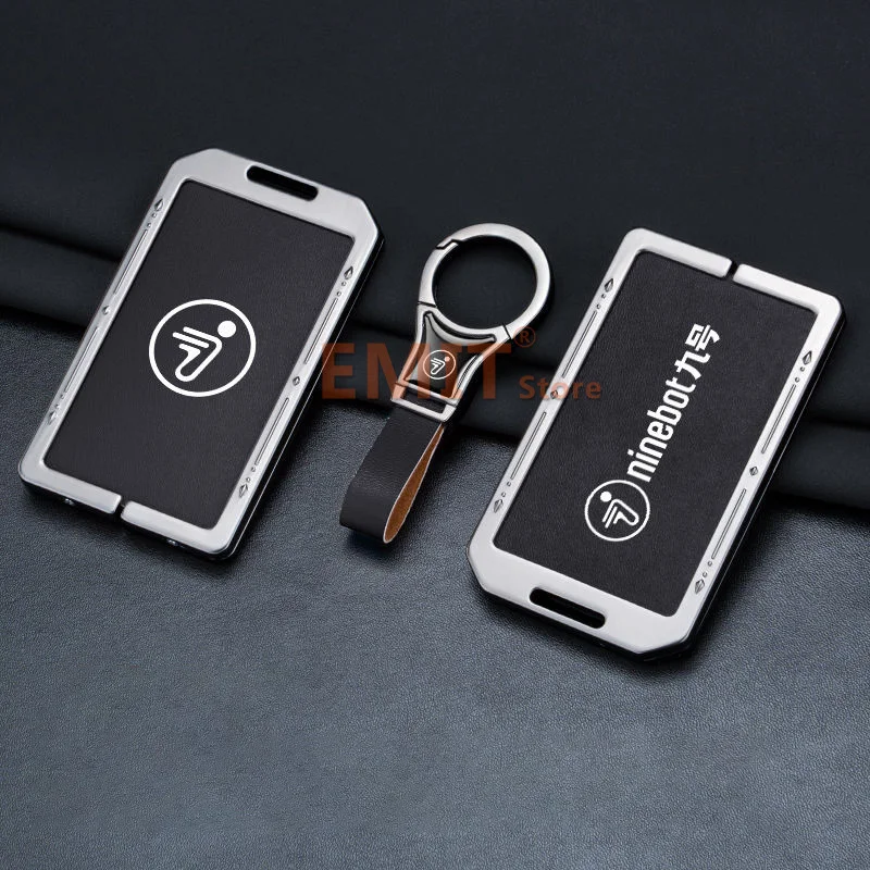 Zinc Alloy Leather NFC Card Key Case for Ninebot E80C M95C M85C N70C F90M Remote Protection Cover Keychain Bag Shell Accessories