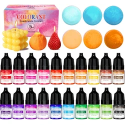 20 Colors Candle Wax Pigment Colorant Non-Toxic Soy Candle Wax Pigment Liquid Dye Soy Wax DIY Soap Dyes Candle Making Supplies