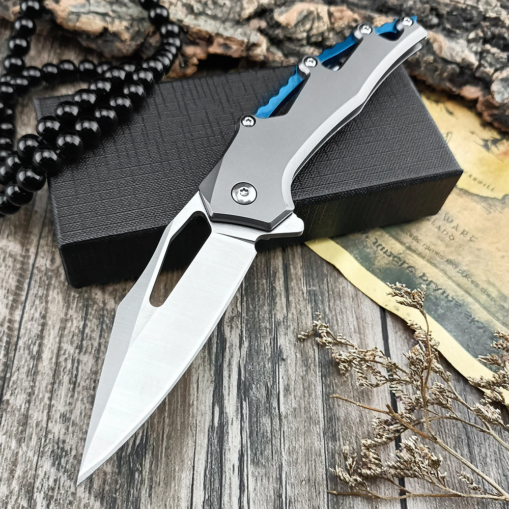 

EDC Camping Multi Pocket Folding Knife with Pocketclip M390 Flipper Blade Knife for Tactical, Self Defense Men Collection Knife