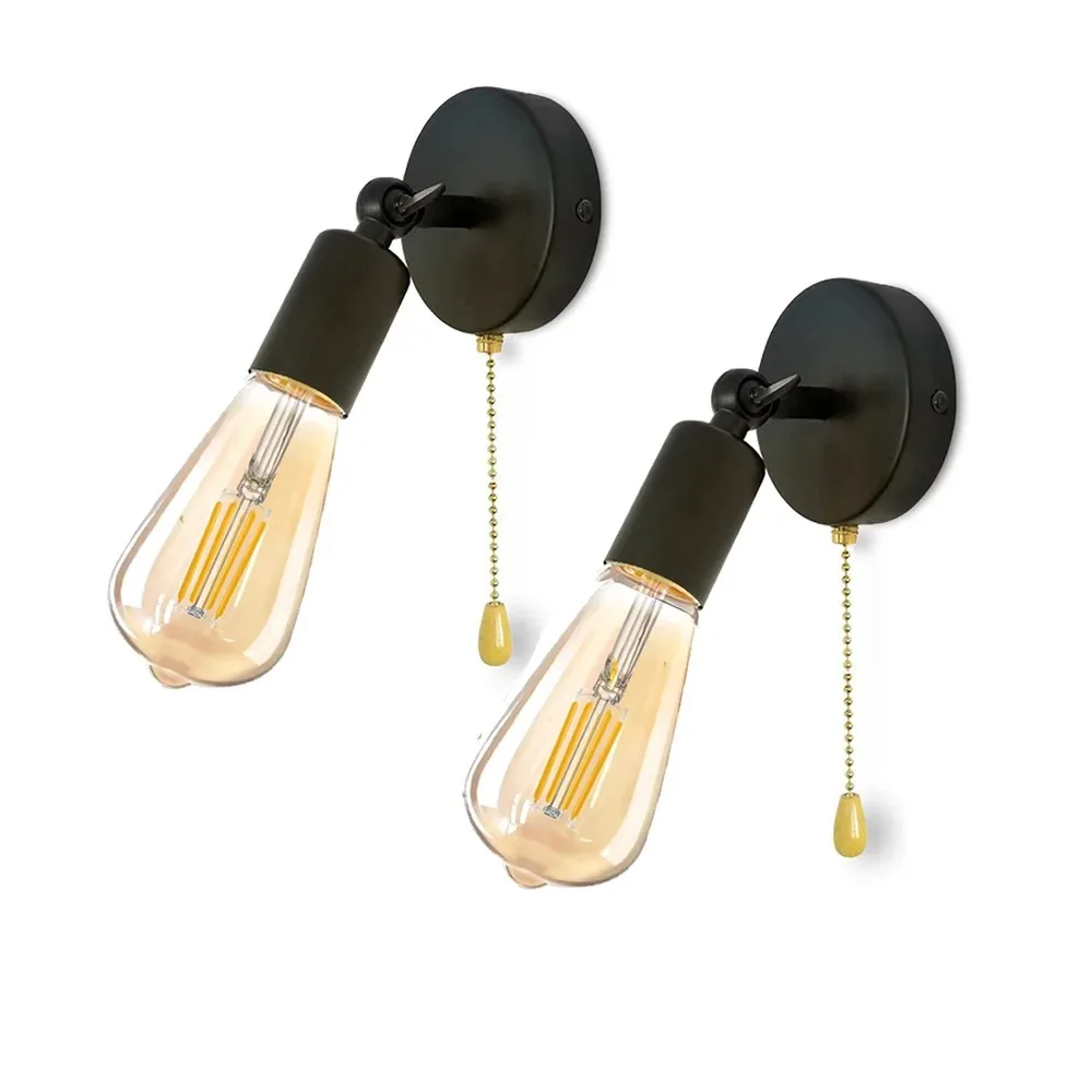 

Vintage E27 Wall Lamp 180 degree Adjustable Metal Wall Lamp Edison Retro Industrial Design Lamp Holder Ceiling Light For Hallway