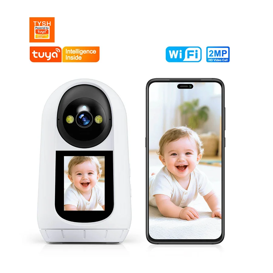 WiFi Security Camera for Children & Elder Tuya Smart App CMOS Sensor Cloud Storage AI Video Call PTZ Home Camera