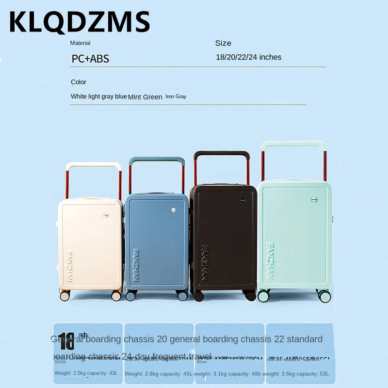 KLQDZMS  New Suitcase Multifunctional PC Boarding Box Wheeled Travel Bag USB Charging Trolley Case 20"22"24 Inch Rolling Luggage