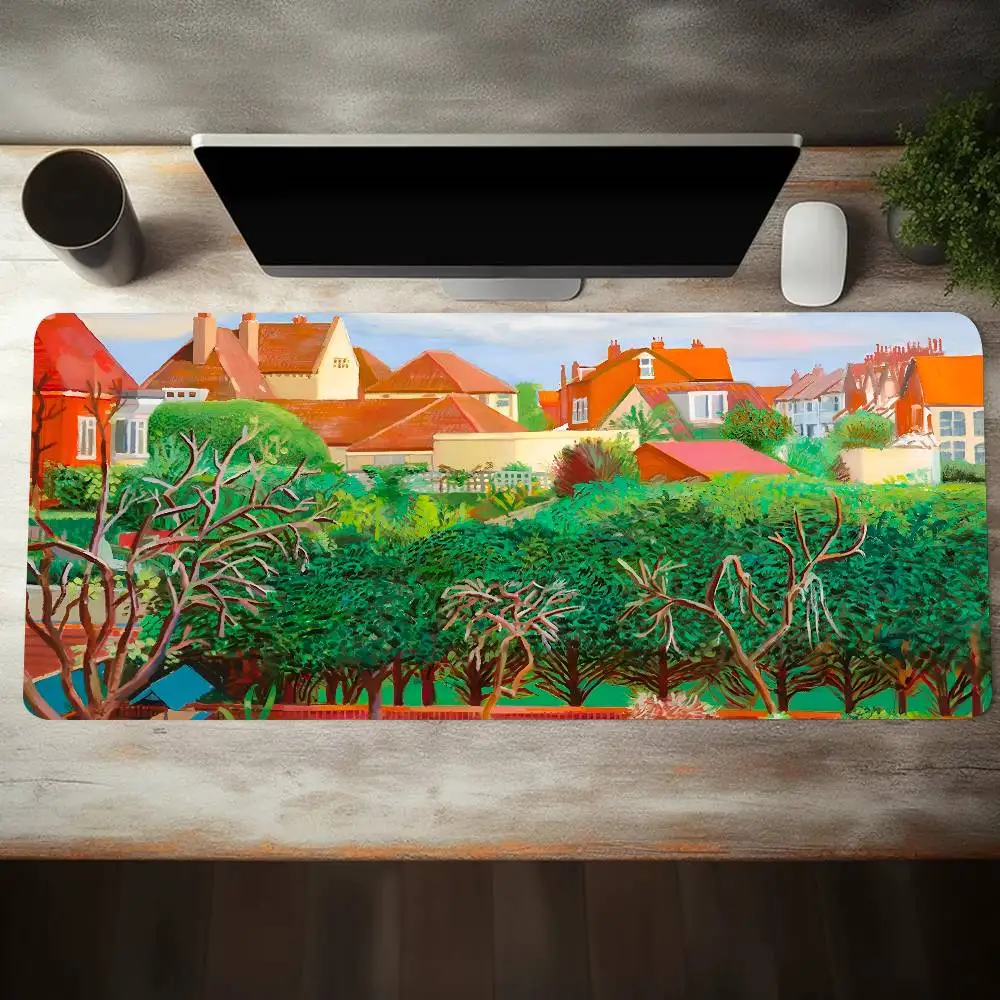 David Hockney Art Mouse Pad Large Gaming Keyboard Mat LockEdge Rubber Computer Office Accessories