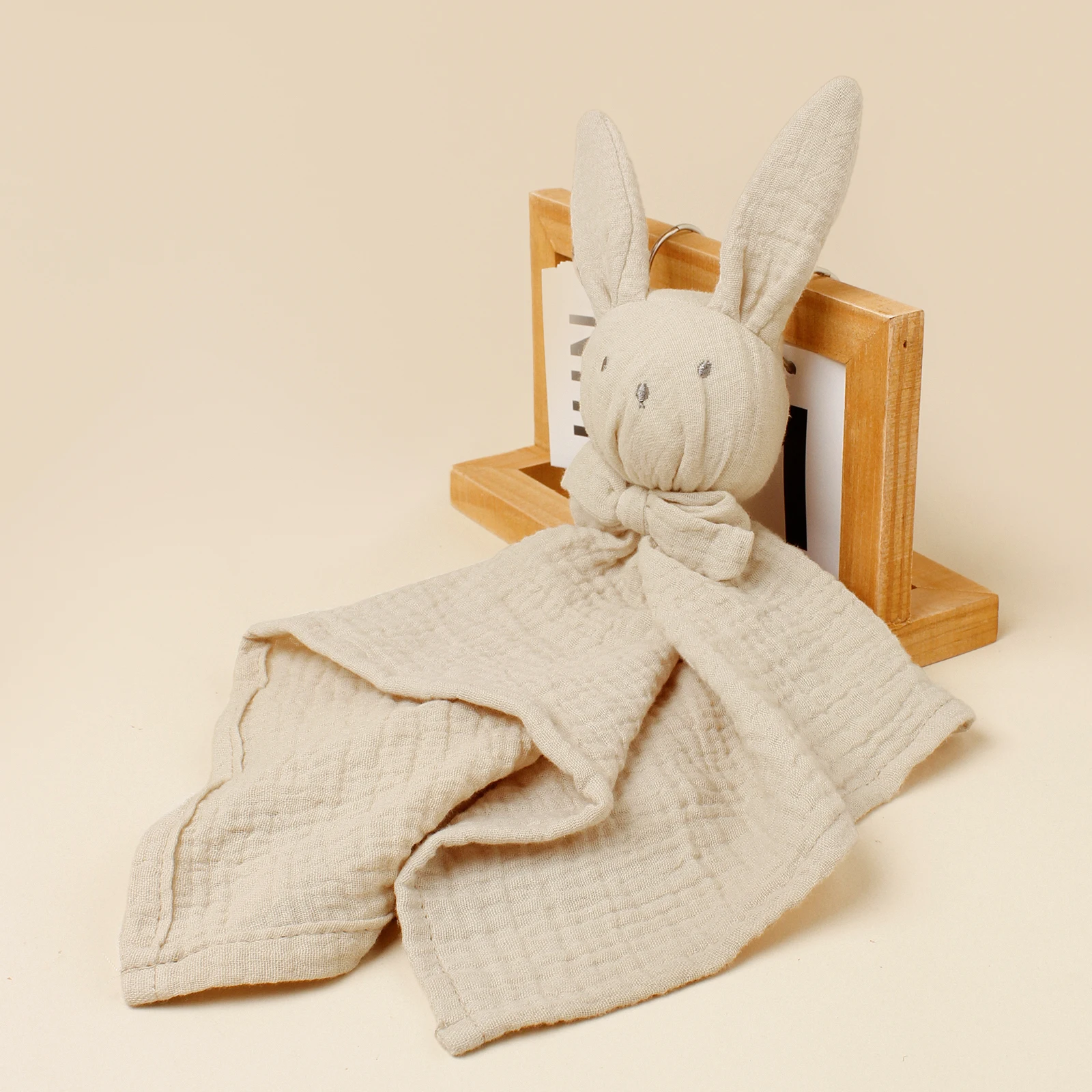 

Pure Cotton Gauze Baby Rabbit Soothing Towel Double-layer Crepe Fabric Baby Sleeping Companion Doll Hugging Blanket Square Towel