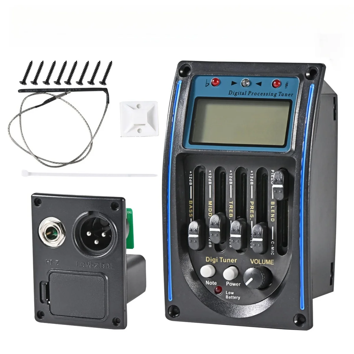 Miwayer 4/5 bande guitare micro égaliseur EQ micro piézo avec écran LCD fonction de réglage guitare préampli micro