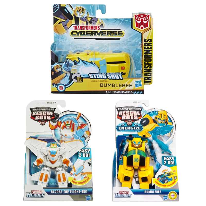 

Playskool Heroes Transformers Cyberverse Rescue Bots Energize Sting Shot Bumblebee Blades The Flight-Bot Figure Collectible Toys