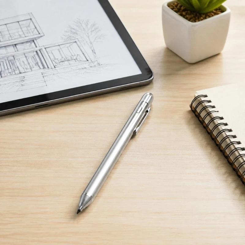 Digital Writing Pen with a Smooth Metal Body and Integrated Pocket Clip for 1020 Handwriting, Document Annotation, and Drawing
