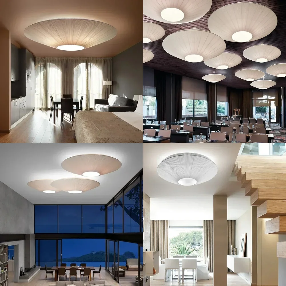 

2026 for Modern Fabric Ceiling Light Flying Saucer Chandelier for Hotel Lobby Bedroom Living Room Restaurant Home Decor Lamp