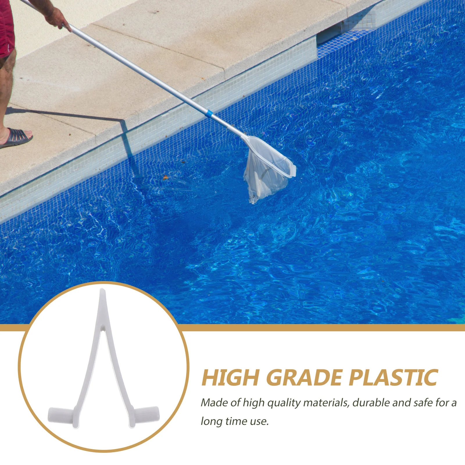 

24Pcs Plastic V Clips for Pool -Shaped Clips Fit Skimmer Rake Brush Handle Pool Cleaning Supplies