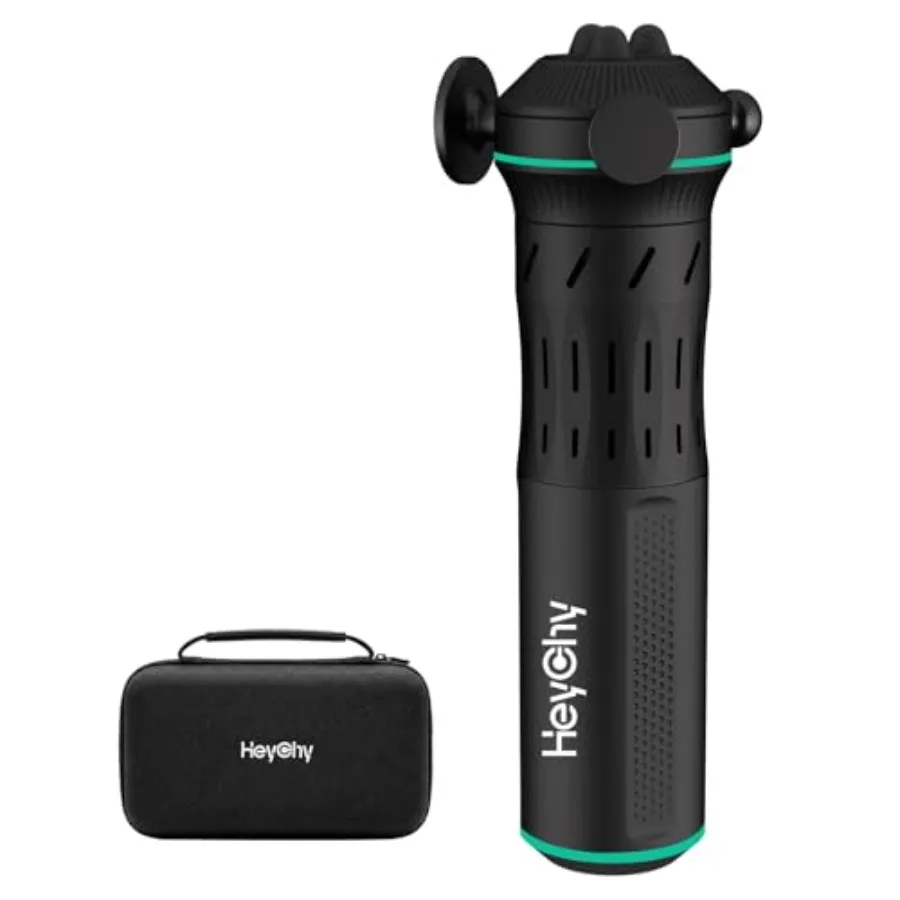 Handheld vibrating muscle massage gun for deep tissue therapy ABS plastic body in black delivers targeted relief for sensitive