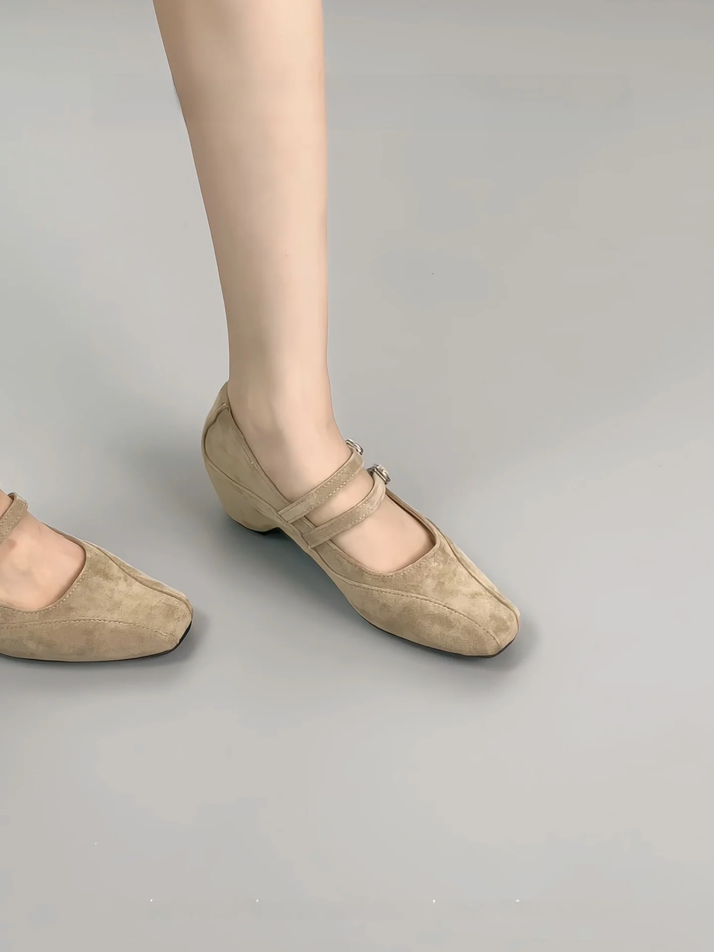 sheepskin-mary-jane-women's-shoes-with-buckle-ballet-flat-low-cut-korean-style-fashionable-casual-slip-on-flats-for-women