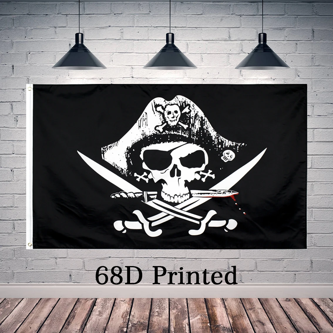 90x150cm Dead Mans Chest Red Scarf Jolly Roger Jack Rackham Edward Teach Skull Flag Polyester Decoration Banner Tapestry