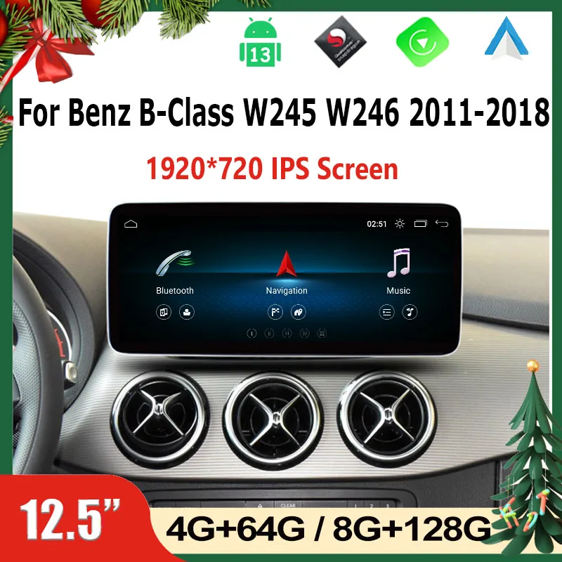 

Snapdragon 665 12.5" Android 13 Wireless CarPlay Auto For Mercedes Benz B Class W246 W245 Car Multimedia GPS Navigation DSP WIFI