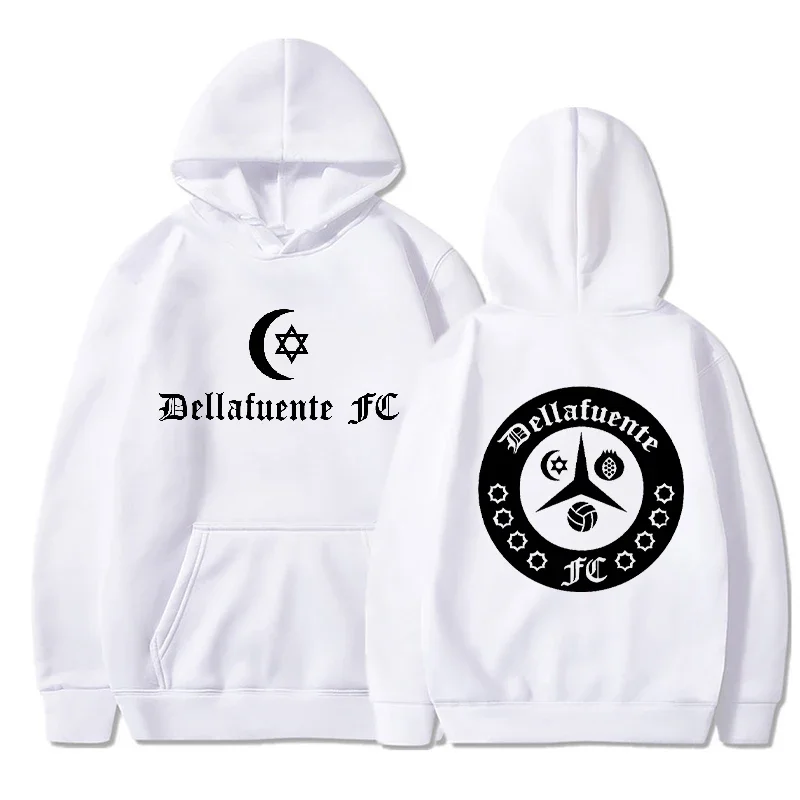 Dellafuente hoodies men fashion letter graphic printed sweatshirts women casual Harajuku streetwear hooded pullover sudaderas