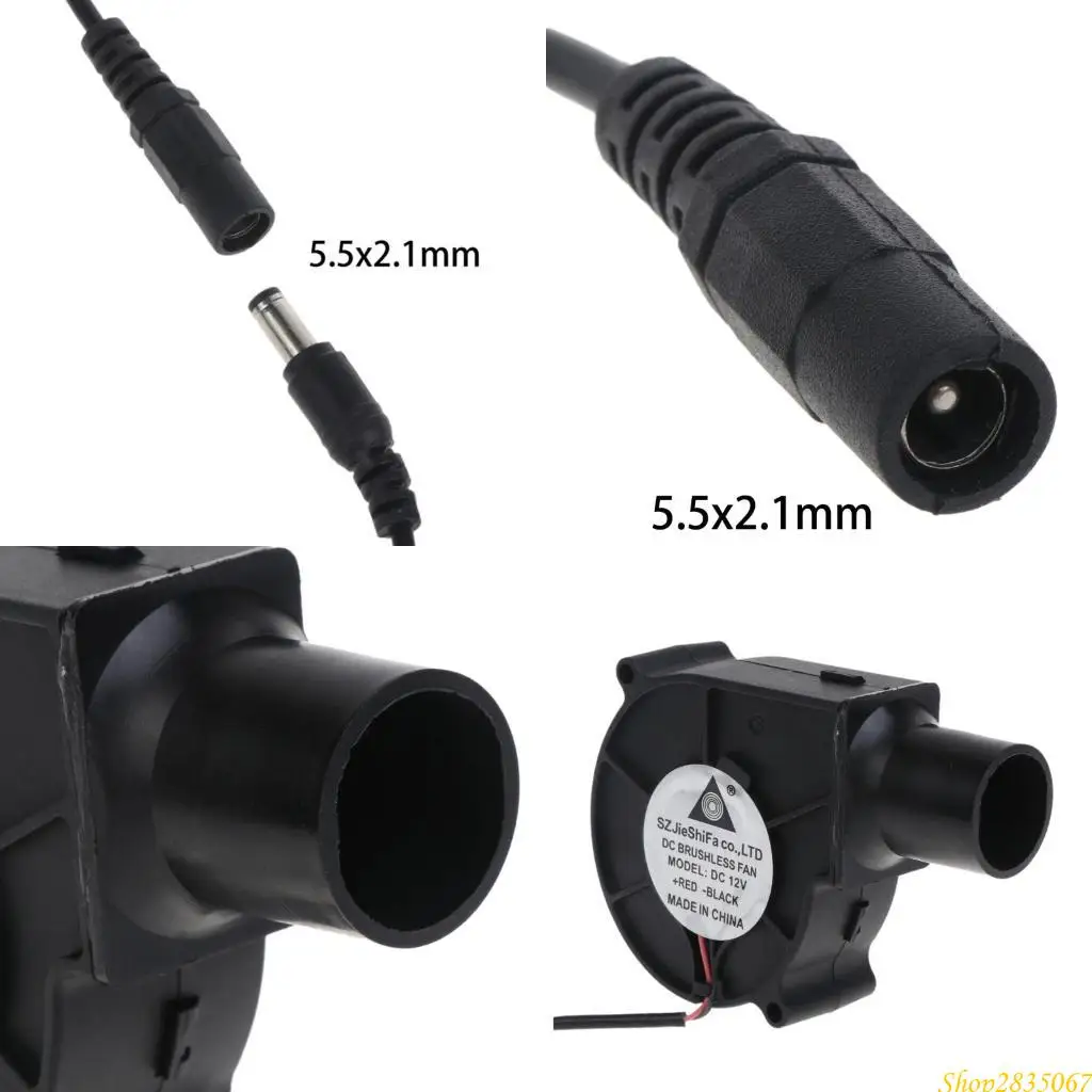 

USB 5V2A 12V 5.5x2.1mm BBQ Air Blower Portable BBQ Fan Air Blower Barbecue Fan 831F