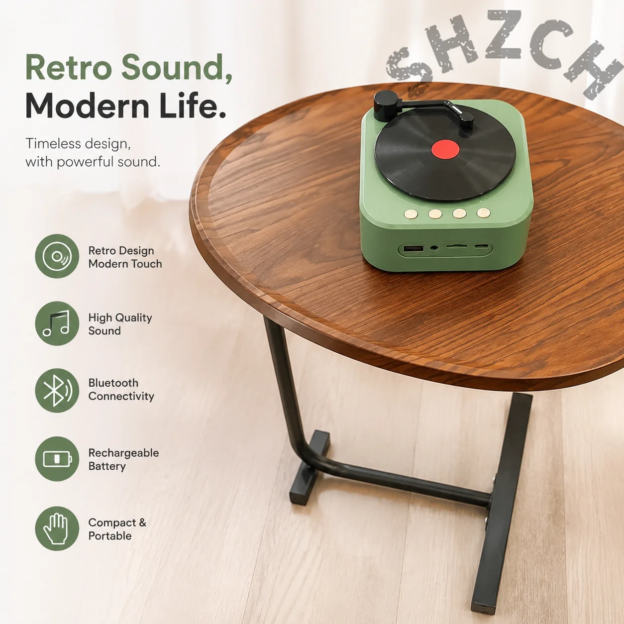 Modern Portable Coffee Table – Compact Movable Side Table for Living Room, Home, and Guest Accommodations